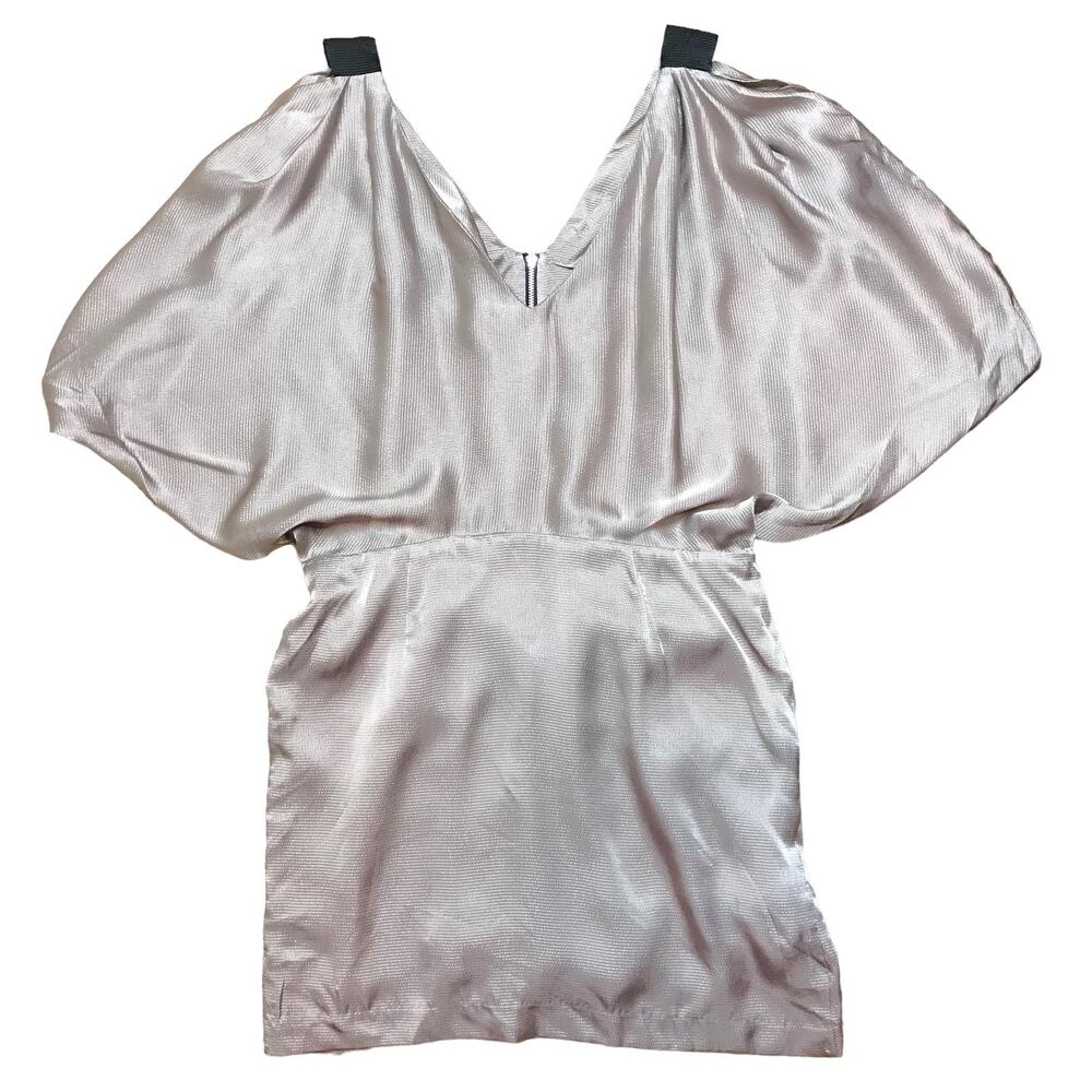 Y2K NWT Satin Draped Tunic Forever 21 Women’s Large V-Neck Back Zip Goddesscore